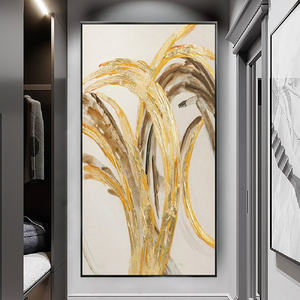 Ribete de textura de <span class=keywords><strong>cubismo</strong></span> abstracto pintado a mano, imagen moderna, obra de arte para decorar el hogar, lienzo de pintura al óleo abstracta acrílica - Product Image 6