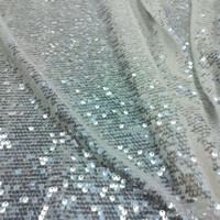 Tissu de soirée en maille transparente brodé de sequins, tissu à sequins pour femmes, doux et respirant