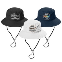 Chapeau Boonie Unisexe Personnalisé Décontracté en Maille Polyester/Coton Imperméable avec Cordon, Idéal pour le Surf, le Camping, la Randonnée et la Pêche
