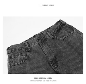 Jeans de Mezclilla Grises para <span class=keywords><strong>Hombre</strong></span>, Estilo Urbano, Holgados, de Pierna Ancha, Casuales, para Verano - Product Image 6