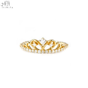 Anillo de Diamantes Naturales Reales de Oro Amarillo Sólido de 18K, Diseño de Corona Victoriana Vintage, Anillo de Eternidad, Venta al Por Mayor - Product Image 1