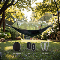 Hamac de camping portable en nylon double avec moustiquaire facile à suspendre pour une utilisation en extérieur