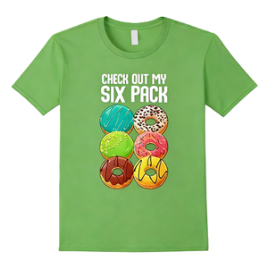 Camiseta con diseño gráfico divertido de donuts y juego de palabras de comida para el gimnasio / Camiseta oversize de algodón de <span class=keywords><strong>manga</strong></span> corta estilo streetwear informal con diseño de six pack - Product Image 3