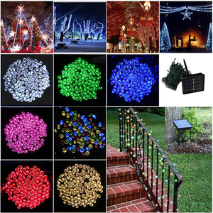 Cadena de luces de hadas <span class=keywords><strong>LED</strong></span> blancas cálidas con energía Solar al aire libre Navidad jardín fiesta cortina decorativa IP44 cadena impermeable - Product Image 6
