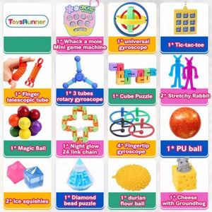 33pcs 2025 TOYSRUNNER Kids Toys Set Novelty Gag Toys Pop <b>Light</b> <b>Push</b> Plastic Silicone ADHD Training Party Favors - Product Image 3