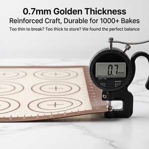 0,7mm Dicke Verstärkte Silikon-Backmatte Wiederverwendbar mit Kekskreis-Markierung Hitzebeständige Ofenmatte Kundenspezifische Fertigung - Product Image 1
