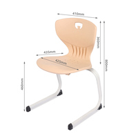 Chaise ergonomique d'école en gros, plastique PP + tube en acier pour le bureau, la maison, la formation, remplacement du dossier de chaise, pièce de rechange