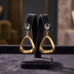 Pendientes Colgantes Geométricos Chic - Accesorio de Moda para Mujer de Aleación de Zinc con Engaste de Bisel para Fiestas - Product Image 3