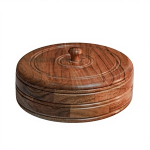 Eco Friendly Wooden Roti Box Chapati <b>Storage</b> <b>Container</b> Handmade <b>Stackable</b> Flip Top Customized Wedding Kitchenware Freshness - Product Image 3