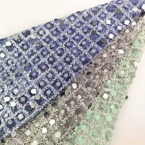 Cheap Polyester Knitted Lace Fabric For Dress Embroidery Fabric