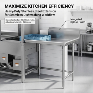 Table de travail de cuisine professionnelle avec évier intégré et égouttoir arrière pour équipement de cuisine commerciale - Product Image 1