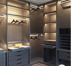 Armoire Walk-In Minimaliste avec Couleur Personnalisable Espace de Rangement Multiple Portes en Bois Massif Design Pliable Éclairage pour Chambre à Coucher - Product Image 6