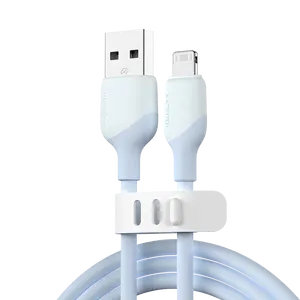 KUULAA USB-A MFi Ke L 2,4 A kabel pengisi daya Cepat USB silikon untuk iPhone