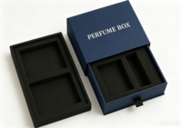 Boîte à parfum à tiroir rigide personnalisée de luxe avec insert EVA et fente pour carte