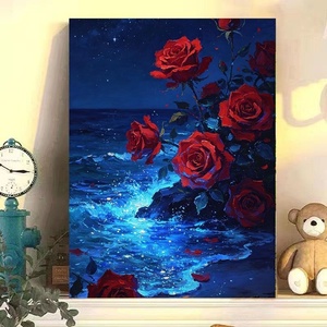 Pintura Digital DIY, Paisaje a Gran Escala, Rosa Pintada a Mano, Pintura Acrílica <span class=keywords><strong>al</strong></span> Óleo, Estilo Instagram, Rectangular, de Gran Tamaño - Product Image 2
