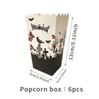 Articles de fête d'Halloween : Ensemble de vaisselle jetable (gobelets, assiettes, serviettes, bannières), support à gâteau, boîte à popcorn, emballage pour gâteau