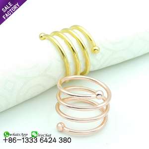 Anneaux de serviette en gros, fil rond en métal argenté, or, or rose, décoration, boucle de serviette pour sangle - Product Image 3