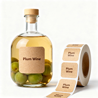 Autocollants BOPP personnalisés transparents, étiquettes imperméables pour l'emballage de bouteilles de vin, de champagne et de bière, pour les caves à vin et les brasseries