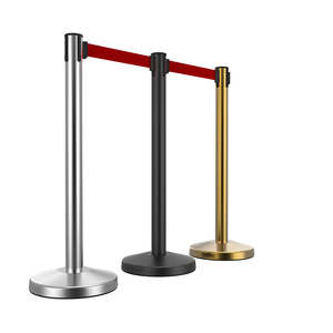 Best Price Heavy Duty Stainless Steel Stanchion Post With Red Retractable Belt <strong>Crowd</strong> <strong>Control</strong> Barrier <strong>Queue</strong> Line <strong>Pole</strong> - Product Image 2