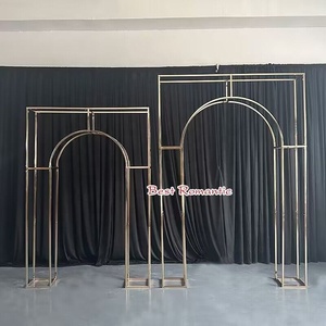 Hot Wedding Props Iron Screen Wedding Stage Layout Gold <strong>Metal</strong> <strong>Arch</strong> Welcome Area Decorative Background <strong>Frame</strong> - Product Image 2