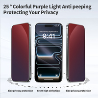 Protecteur d'écran de confidentialité anti-peeping change de couleur pour iPhone 17 Air 16 15 14 13 12 11 Pro Max verre trempé anti-espion
