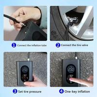 Bomba Eléctrica para Bicicleta SAFE de 150 PSI y 4000 mAh con Luz LED, Diseño Mini Inalámbrico, Batería Recargable, Lubricación sin Aceite, Silenciosa