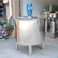 Cuve de mélange en acier inoxydable 100L 200L 500L pour lait en poudre, sucre en poudre, eau, avec agitation électrique, chauffage et émulsification à cisaillement élevé