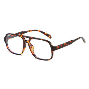 Lunettes carrées tendance, style punk européen et américain, double pont, personnalisées, grande monture, anti-lumière bleue, unisexe - Product Image 4