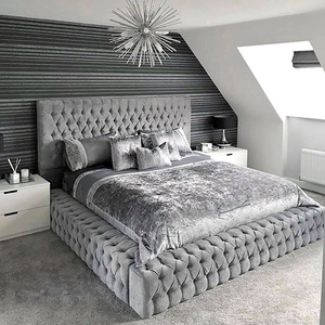 Diseño moderno de estilo europeo de muebles de dormitorio de tapizado de tamaño de reina de cuero blanco de la cama - Product Image 4