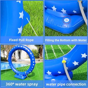 360 °   Anneau d'arrosage gonflable rotatif avec motif étoile pour enfants - Product Image 2