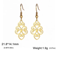 Boucles d'oreilles en filigrane en acier inoxydable pour femmes Vintage couleur or boucles d'oreilles bohème bijoux cadeaux de noël en gros