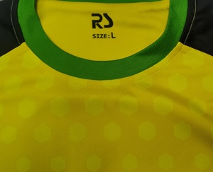 Kaos Rajut Pria Kustom Baru 2025 untuk Penggemar Sepak Bola Jersey dengan Bendera Nasional Jamaika Internasional - Product Image 3