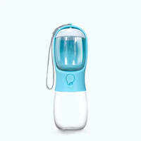 Distributeur de nourriture pour chien portable et écologique, étanche, 300 ml, avec bol et bouteille d'eau intégrés