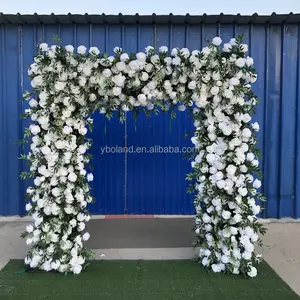 L-FR individuell gestaltete hochwertige Seide Kunstblumen Läufer Hochzeit Hintergrunddekoration Blumenläufer