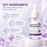 Sérum Personnalisé Bakuchiol Alternative au Rétinol Acide Hyaluronique Hydratant Soin Anti-Rides Cosmétiques pour Peaux Matures 30ml