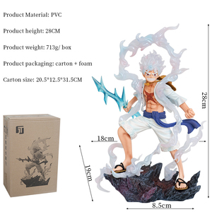 28CM para One <span class=keywords><strong>Piece</strong></span> Anime Cartoon Gear 5 Sun God Nika Luffy PVC colección modelo figurita muñeca juguete regalos para niños - Product Image 2