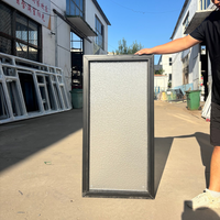 Fenêtre coulissante verticale en PVC imitation bois, profil multi-chambres, verre trempé, villa, hôtel, résistant aux intempéries, CE