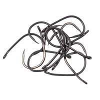 Vente en gros de hameçons pour carpe sans barbe en acier à haute teneur en carbone, gris, noir, tige incurvée, poils de carpe/Chod Zig Rig 2-10 tailles, lac/réservoir