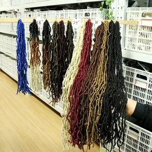 Hot Selling Synthetic Crochet Locs Hair Extension 18 36 Inch 24inches Faux Locs Braiding Hair Soft Locs Crochet Wholesale