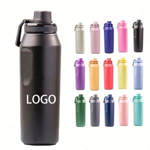 Bouteille d'eau isotherme en acier inoxydable de 800 ml avec poignée, durable, écologique, thermos de voyage, maintien thermique de 6 à 12 heures - Product Image 1