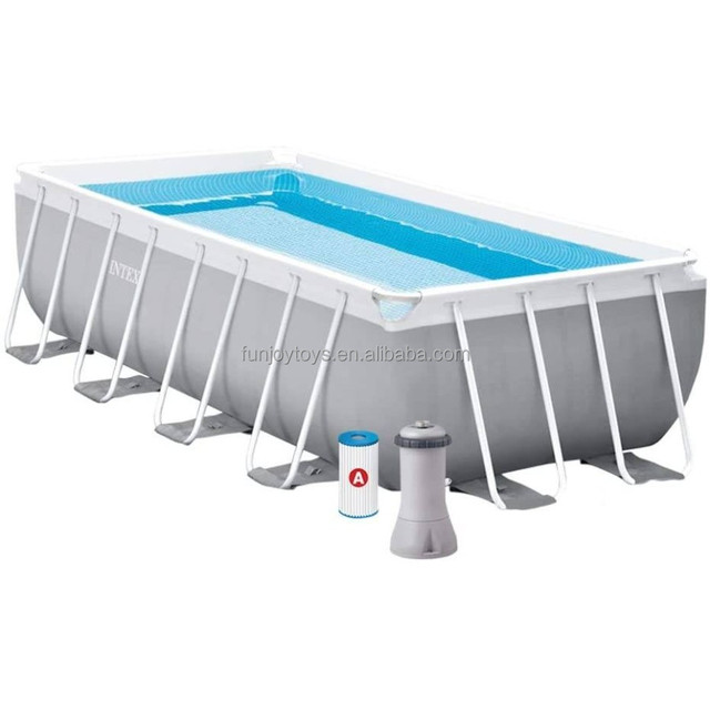 Original Intex 26788 4m X 2m X 1m Rectangular Metal Frame Swimming Pool Aluminum Above Ground Swimming Pool