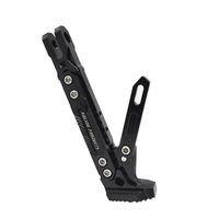 YOUME Support de pied de moto en métal CNC réglable à 8 couleurs Support latéral durable Support résistant aux coups de pied Systèmes de carrosserie de motos