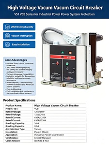 Disjoncteur haute tension KAMPA ZN63 (VS1)-12 VS1 VCB intérieur 12 kV, capacité de coupure 20 kA, interrupteur industriel tripolaire - Product Image 5
