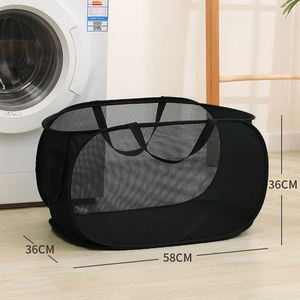Panier à linge pliable en maille résistant aux déchirures pour la buanderie ou le rangement des jouets - Product Image 3