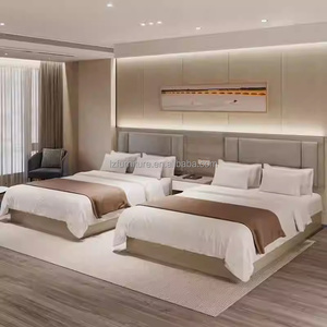 Budget-friendly Modern Hotel Bedroom Furniture Sets Single <b>Twin</b> Wooden <b>Bed</b> <b>Frame</b> With Headboard Nightstands Wardrobe & TV Stand - Product Image 4