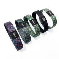 Bracelet élastique personnalisé en polyester à bas prix avec logo imprimé, NFC FM1108 Ntag 213 Ntag 215 Ntag216