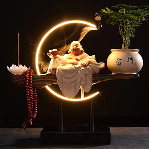 Electricité LED <span class=keywords><strong>Bouddha</strong></span> Céramique Backflow <span class=keywords><strong>Encens</strong></span> Bukhoor Burner Luxury Waterfall Set - Product Image 1