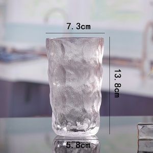 Taza de cristal martillado taza de té patrón de árbol japonés Simple transparente taza de té Iceberg Glass - Product Image 3