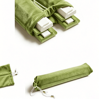 Tas Beludru Mewah 2-Piece Lipat Portabel Modern untuk Rak dan Penggeser Mahjong