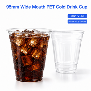 แก้วพลาสติก PET ใส ขนาด 95 มม. 12 ออนซ์ แบบใช้แล้วทิ้ง สำหรับเครื่องดื่มเย็น กาแฟเย็น น้ำผลไม้ แบบนำกลับบ้าน พร้อมสกรีนโลโก้ได้ - Product Image 1